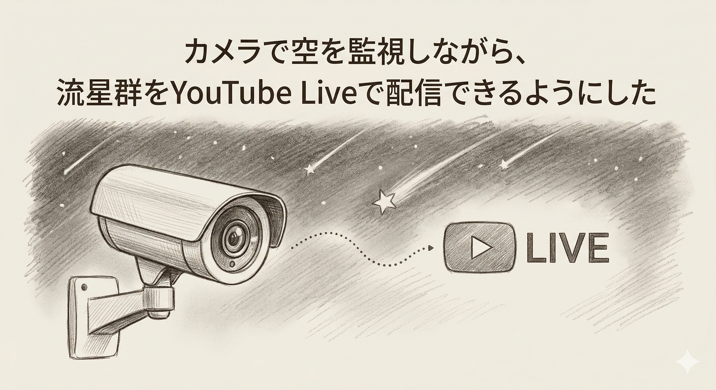 image from カメラで空を監視しながら、流星群をYouTube Liveで配信できるようにした
