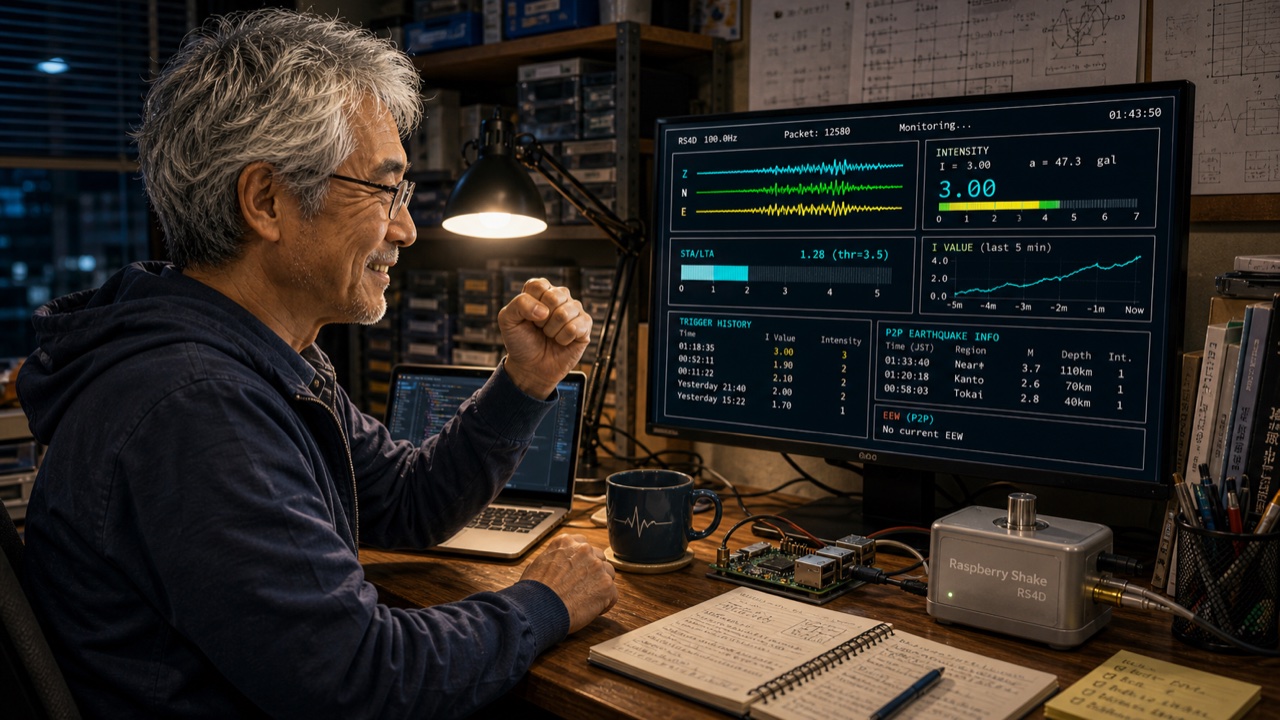 Raspberry Shake で自作する震度計。やっと動いた話